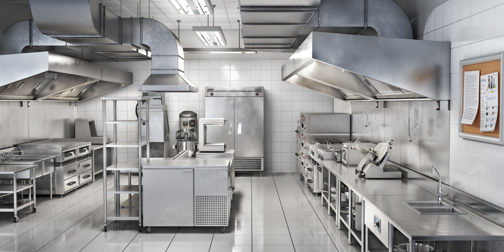 Stainless steel commercial kitchen